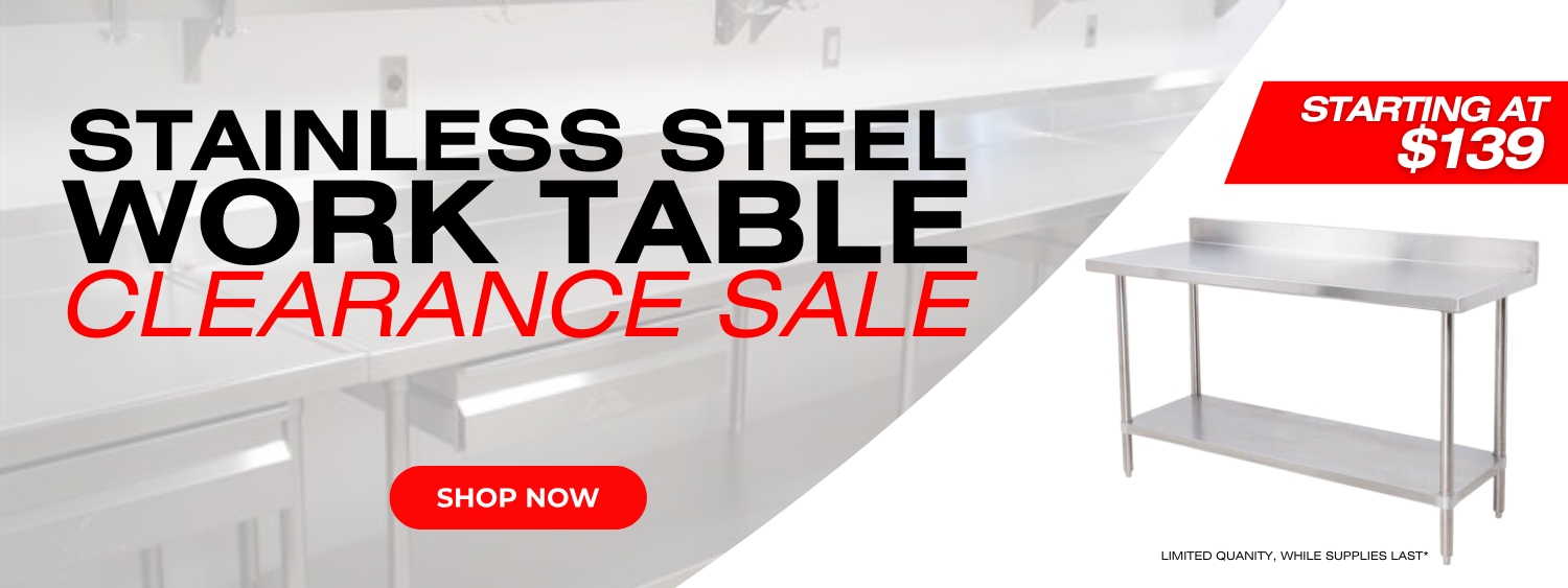 Stainless Steel Work Table Clearance Sale. Starting at $139. Shop now